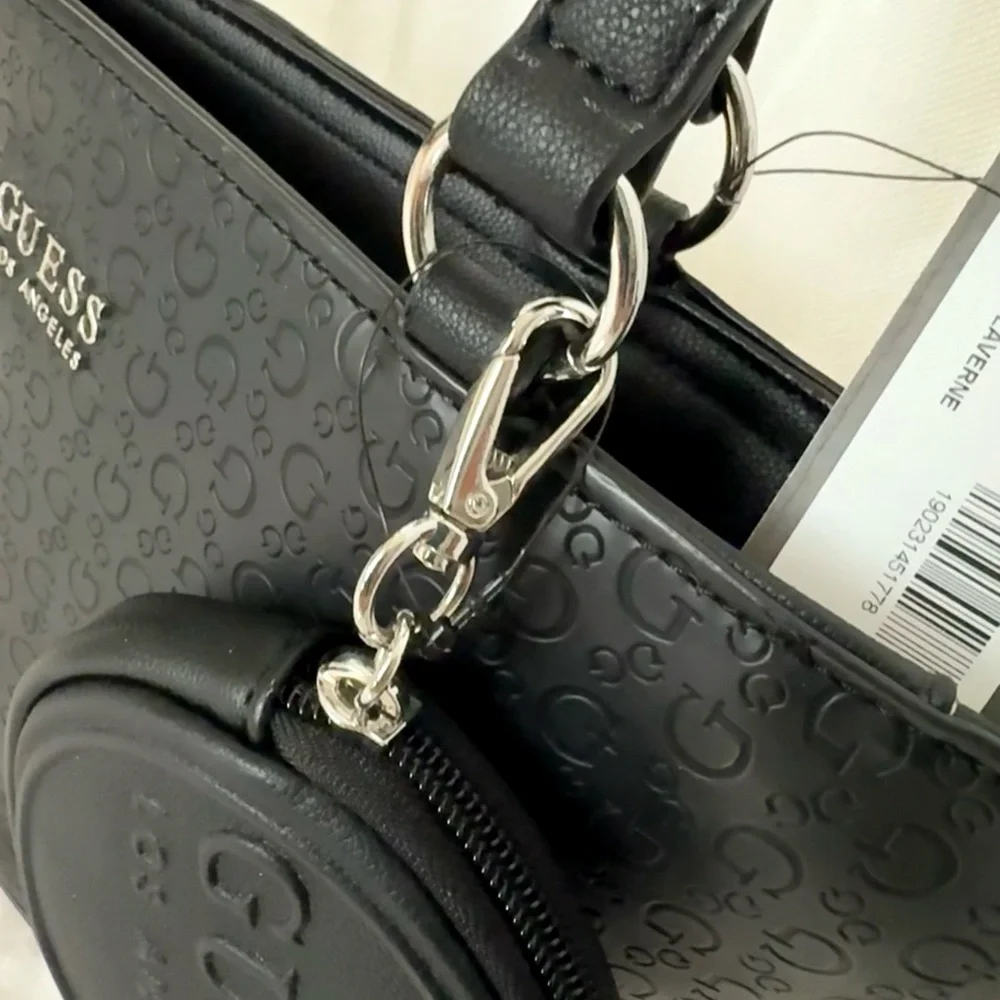 GUESS Black Patterned Tote - Picture 12 of 13